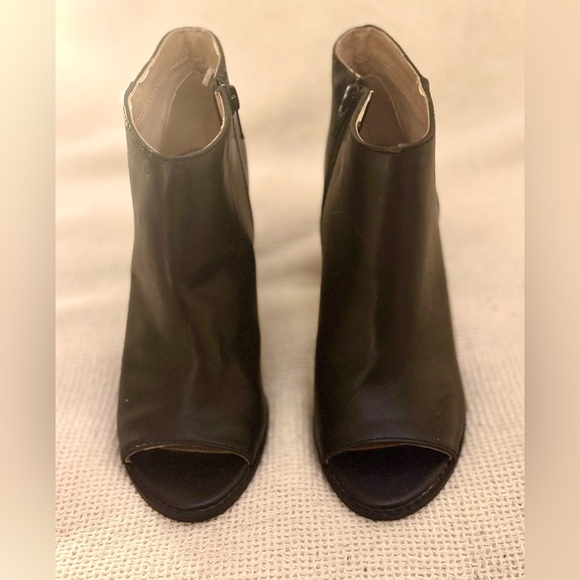 Express Black Peep-Toe Ankle Booties - Picture 1 of 3